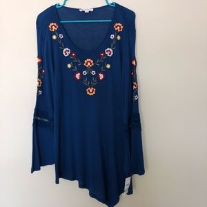BOHO Studio Works Blue Tunic! NWT!